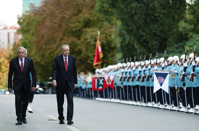 Turkish President Recep Tayyip Erdogan ANKARA, TURKIYE - OCTOBER 1: (----EDITORIAL USE ONLY - MANDATORY CREDIT - TURKISH PRESIDENCY MURAT CETINMUHURDAR HANDOUT - NO MARKETING NO ADVERTISING CAMPAIGNS - DISTRIBUTED AS A SERVICE TO CLIENTS----) Turkish President Recep Tayyip Erdogan walks past the ceremonial guards as he attends the Opening Event of the 5th Legislative Year of the 28th Term of the Grand National Assembly of Turkiye (GNAT), in Ankara, Turkiye on October 1, 2026. TUR Presidency Murat Cetinmuhurdar Anadolu Ankara Turkey. Editorial use only. Please get in touch for any other usage.  Copyright: x2026xAnadoluxTURxPresidency xMuratxCetinmuhurdarx