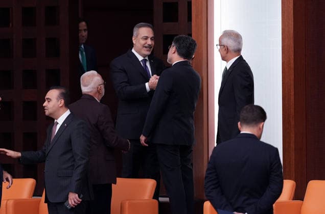 5th Legislative Year of the 28th Term at the Grand National Assembly of Turkiye ANKARA, TURKIYE - OCTOBER 1: Turkish Foreign Minister Hakan Fidan attends the opening session of the 5th Legislative Year of the 28th Term at the Grand National Assembly of Turkiye (TBMM) in Ankara, Turkiye on October 01, 2026. Ercin Erturk Anadolu Ankara Turkey. Editorial use only. Please get in touch for any other usage. Copyright: x2026xAnadoluxErcinxErturkx