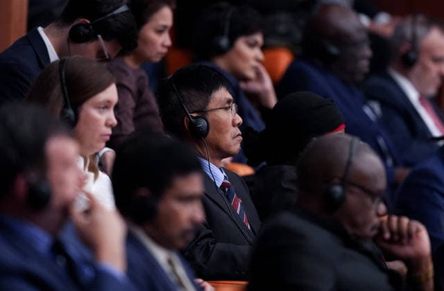 5th Legislative Year of the 28th Term at the Grand National Assembly of Turkiye ANKARA, TURKIYE - OCTOBER 1: Ambassadors of several countries observe the proceedings from the diplomatic loge during the opening session of the 5th Legislative Year of the 28th Term at the Grand National Assembly of Turkiye (TBMM) in Ankara, Turkiye on October 01, 2026. Ercin Erturk Anadolu Ankara Turkey. Editorial use only. Please get in touch for any other usage. Copyright: x2026xAnadoluxErcinxErturkx