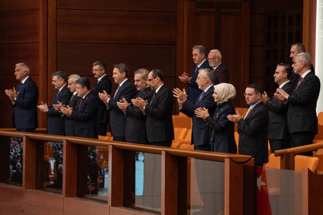 Opening Event of the 5th Legislative Year of the 28th Term of the Grand National Assembly of Turkiye ANKARA, TURKIYE - OCTOBER 1: Members of the Presidential Cabinet attend the opening session of the 5th Legislative Year of the 28th Term, convened under the leadership of Speaker Numan Kurtulmus at the Grand National Assembly of Turkiye in Ankara, Turkiye on October 1, 2026. Ahmet Serdar Eser Anadolu Ankara Turkey. Editorial use only. Please get in touch for any other usage.  Copyright: x2026xAnadoluxAhmetxSerdarxEserx