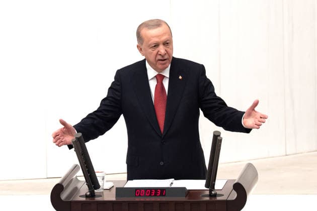 Opening Event of the 5th Legislative Year of the 28th Term of the Grand National Assembly of Turkiye ANKARA, TURKIYE - OCTOBER 1:Turkish President and Leader of the Justice and Development (AK) Party Recep Tayyip Erdogan delivers a speech during the opening session of the 5th Legislative Year of the 28th Term, convened under the leadership of Speaker Numan Kurtulmus at the Grand National Assembly of Turkiye (GNAT) in Ankara, Turkiye on October 1, 2026. Ahmet Serdar Eser Anadolu Ankara Turkey. Editorial use only. Please get in touch for any other usage.  Copyright: x2026xAnadoluxAhmetxSerdarxEserx