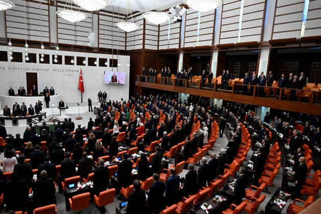 Opening Event of the 5th Legislative Year of the 28th Term of the Grand National Assembly of Turkiye ANKARA, TURKIYE - OCTOBER 1: The General Assembly of the Turkish Grand National Assembly (TGNA) convenes under the chairmanship of Parliament Speaker Numan Kurtulmus for the opening of the 5th Legislative Year of the 28th Term in Ankara, Turkiye, on October 1, 2026. Rasit Aydogan Anadolu Ankara Turkey. Editorial use only. Please get in touch for any other usage.  Copyright: x2026xAnadoluxRasitxAydoganx