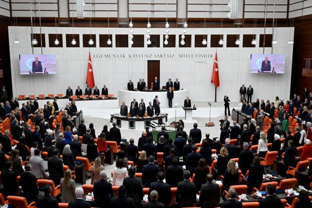Opening Event of the 5th Legislative Year of the 28th Term of the Grand National Assembly of Turkiye ANKARA, TURKIYE - OCTOBER 1: The General Assembly of the Turkish Grand National Assembly (TGNA) convenes under the chairmanship of Parliament Speaker Numan Kurtulmus for the opening of the 5th Legislative Year of the 28th Term in Ankara, Turkiye, on October 1, 2026. Rasit Aydogan Anadolu Ankara Turkey. Editorial use only. Please get in touch for any other usage.  Copyright: x2026xAnadoluxRasitxAydoganx