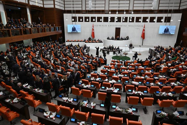 Opening Event of the 5th Legislative Year of the 28th Term of the Grand National Assembly of Turkiye ANKARA, TURKIYE - OCTOBER 1: Turkish President Recep Tayyip Erdogan delivers a speech during the opening of the 5th Legislative Year of the 28th Term of the Turkish Grand National Assembly (TGNA) in Ankara, Turkiye, on October 1, 2026. Rasit Aydogan Anadolu Ankara Turkey. Editorial use only. Please get in touch for any other usage.  Copyright: x2026xAnadoluxRasitxAydoganx