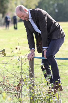 The Prince Of Wales Visits Monmouthshire And Herefordshire ABERGAVENNY, WALES - OCTOBER 01: Prince William, Prince Of Wales climbs over a wire fence during a visit to the charity Stump Up For Trees, to hear about the charity s goal of planting one million native trees across South Wales, at White Castle Farm on October 01, 2026 in Abergavenny, Wales. The Prince of Wales also visited the region to meet with those tackling the threat of flooding caused by extreme weather conditions., Credit:Chris Jackson PA ROTA - B68 Avalon United Kingdom, Wales, Abergavenny  Copyright: xChrisxJacksonx xPAxROTAx-xB68x xAvalonx 1139798701
