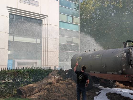 French farmers protest rising fuel prices GUYANCOURT, FRANCE - OCTOBER 1: Farmers dump several metric tons of agricultural waste in front of the tax office and douse its facade with liquid to protest soaring fuel prices in Guyancourt, France, on October 1, 2026. The action is led by the Coordination Rurale union, which is demanding measures to lower the price of agricultural fuel and has announced plans to escalate its protests. Luc Auffret Anadolu Guyancourt France. Editorial use only. Please get in touch for any other usage.  Copyright: x2026xAnadoluxLucxAuffretx
