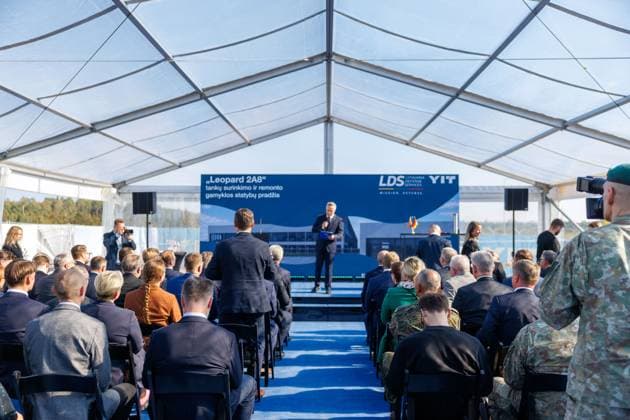 Ceremony marking the start of construction of the Leopard 2A8 tank assembly and repair plant, October 1, 2026, Kaunas, Kaunas, Lithuania  Copyright: xErikasxOvcarenkox