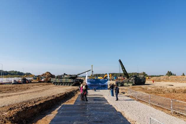 Ceremony marking the start of construction of the Leopard 2A8 tank assembly and repair plant, October 1, 2026, Kaunas, Kaunas, Lithuania  Copyright: xErikasxOvcarenkox