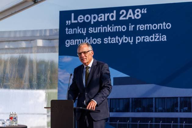 Ceremony marking the start of construction of the Leopard 2A8 tank assembly and repair plant, October 1, 2026, Kaunas, Kaunas, Lithuania  Copyright: xErikasxOvcarenkox