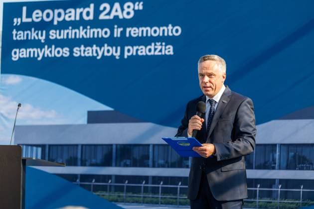Ceremony marking the start of construction of the Leopard 2A8 tank assembly and repair plant, October 1, 2026, Kaunas, Kaunas, Lithuania  Copyright: xErikasxOvcarenkox