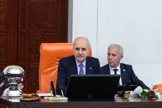 Opening Event of the 5th Legislative Year of the 28th Term of the Grand National Assembly of Turkiye ANKARA, TURKIYE - OCTOBER 1: (----EDITORIAL USE ONLY - MANDATORY CREDIT - TURKISH GRAND NATIONAL ASSEMBLY HANDOUT - NO MARKETING NO ADVERTISING CAMPAIGNS - DISTRIBUTED AS A SERVICE TO CLIENTS----) Turkish Parliament Speaker Numan Kurtulmus delivers a speech as the General Assembly of the Turkish Grand National Assembly (TGNA) convenes for the opening of the 5th Legislative Year of the 28th Term in Ankara, Turkiye, on October 1, 2026. Turkish Grand National Assembly Handout Anadolu Ankara Turkey. Editorial use only. Please get in touch for any other usage. Copyright: x2026xAnadoluxTurkishxGrandxNationalxAssemblyx xHandoutx