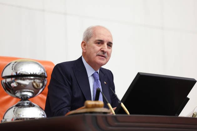 Opening Event of the 5th Legislative Year of the 28th Term of the Grand National Assembly of Turkiye ANKARA, TURKIYE - OCTOBER 1: (----EDITORIAL USE ONLY - MANDATORY CREDIT - TURKISH GRAND NATIONAL ASSEMBLY HANDOUT - NO MARKETING NO ADVERTISING CAMPAIGNS - DISTRIBUTED AS A SERVICE TO CLIENTS----) Turkish Parliament Speaker Numan Kurtulmus delivers a speech as the General Assembly of the Turkish Grand National Assembly (TGNA) convenes for the opening of the 5th Legislative Year of the 28th Term in Ankara, Turkiye, on October 1, 2026. Turkish Grand National Assembly Handout Anadolu Ankara Turkey. Editorial use only. Please get in touch for any other usage. Copyright: x2026xAnadoluxTurkishxGrandxNationalxAssemblyx xHandoutx