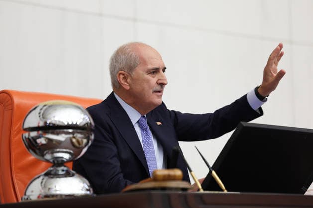 Opening Event of the 5th Legislative Year of the 28th Term of the Grand National Assembly of Turkiye ANKARA, TURKIYE - OCTOBER 1: (----EDITORIAL USE ONLY - MANDATORY CREDIT - TURKISH GRAND NATIONAL ASSEMBLY HANDOUT - NO MARKETING NO ADVERTISING CAMPAIGNS - DISTRIBUTED AS A SERVICE TO CLIENTS----) Turkish Parliament Speaker Numan Kurtulmus delivers a speech as the General Assembly of the Turkish Grand National Assembly (TGNA) convenes for the opening of the 5th Legislative Year of the 28th Term in Ankara, Turkiye, on October 1, 2026. Turkish Grand National Assembly Handout Anadolu Ankara Turkey. Editorial use only. Please get in touch for any other usage. Copyright: x2026xAnadoluxTurkishxGrandxNationalxAssemblyx xHandoutx