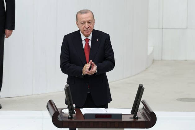 Opening Event of the 5th Legislative Year of the 28th Term of the Grand National Assembly of Turkiye ANKARA, TURKIYE - OCTOBER 1: (----EDITORIAL USE ONLY - MANDATORY CREDIT - TURKISH GRAND NATIONAL ASSEMBLY HANDOUT - NO MARKETING NO ADVERTISING CAMPAIGNS - DISTRIBUTED AS A SERVICE TO CLIENTS----) Turkish President and AK Party Chairman Recep Tayyip Erdogan delivers a speech as the General Assembly of the Turkish Grand National Assembly (TGNA) convenes under the chairmanship of Parliament Speaker Numan Kurtulmus for the opening of the 5th Legislative Year of the 28th Term in Ankara, Turkiye, on October 1, 2026. Turkish Grand National Assembly Handout Anadolu Ankara Turkey. Editorial use only. Please get in touch for any other usage. Copyright: x2026xAnadoluxTurkishxGrandxNationalxAssemblyx xHandoutx
