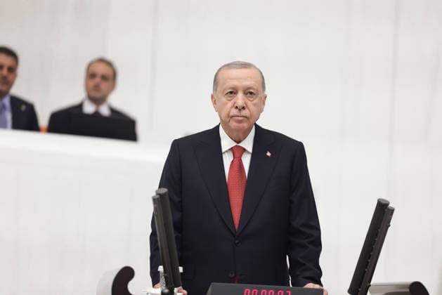 Opening Event of the 5th Legislative Year of the 28th Term of the Grand National Assembly of Turkiye ANKARA, TURKIYE - OCTOBER 1: (----EDITORIAL USE ONLY - MANDATORY CREDIT - TURKISH GRAND NATIONAL ASSEMBLY HANDOUT - NO MARKETING NO ADVERTISING CAMPAIGNS - DISTRIBUTED AS A SERVICE TO CLIENTS----) Turkish President and AK Party Chairman Recep Tayyip Erdogan delivers a speech as the General Assembly of the Turkish Grand National Assembly (TGNA) convenes under the chairmanship of Parliament Speaker Numan Kurtulmus for the opening of the 5th Legislative Year of the 28th Term in Ankara, Turkiye, on October 1, 2026. Turkish Grand National Assembly Handout Anadolu Ankara Turkey. Editorial use only. Please get in touch for any other usage. Copyright: x2026xAnadoluxTurkishxGrandxNationalxAssemblyx xHandoutx