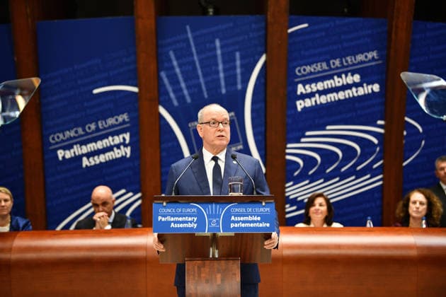 Prince Albert II of Monaco addresses Parliamentary Assembly of Council of Europe STRASBOURG, FRANCE - OCTOBER 01: Prince Albert II of Monaco addresses the Parliamentary Assembly of the Council of Europe (PACE) in Strasbourg, France on October 1, 2026. Ahmet Sel Anadolu Strasbourg France. Editorial use only. Please get in touch for any other usage.  Copyright: x2026xAnadoluxAhmetxSelx