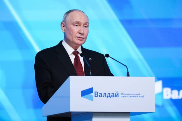 RUSSIA, MOSCOW REGION - OCTOBER 1, 2026: Russia s President Vladimir Putin speaks during a plenary session titled Responsibility for the Future: Limits of the Possible or Possibilities Without Limit? at the 23th annual meeting of the Valdai Discussion Club in Istra Russia - ZUMAt113 20261001_zaa_t113_321 Copyright: xAlexanderxShcherbakx