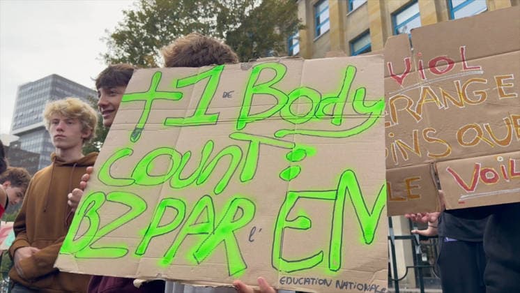 Student Protest - Paris Videograbs - Students are taking part in a blockade outside a high school in Paris’s 13th arrondissement on October 1, 2026. As part of a wave of protests that began last week in the Paris region and has spread across the country, high school students have blocked access to their schools to protest overcrowded classrooms, a shortage of teachers, and overly demanding school schedules. Photo by CLPRESS ABACAPRESS.COM Paris France  Copyright: xCLPRESS ABACAx