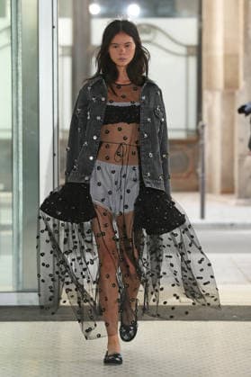PFW - Cecile Bahnsen Runway A model walks the runway during the Cecilie Bahnsen Womenswear Spring Summer 2027 show as part of Paris Fashion Week on October 1, 2026 in Paris, France. Photo by Alain-Gil Gonzalez ABACAPRESS.COM Paris France  Copyright: xGonzalezxAlain-Gil ABACAx