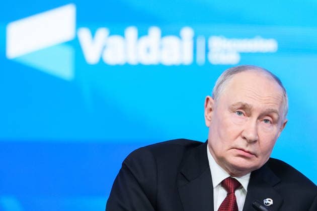 RUSSIA, MOSCOW REGION - OCTOBER 1, 2026: Russia s President Vladimir Putin speaks during a plenary session titled Responsibility for the Future: Limits of the Possible or Possibilities Without Limit? at the 23th annual meeting of the Valdai Discussion Club in Istra Russia - ZUMAt113 20261001_zaa_t113_352 Copyright: xAlexanderxShcherbakx