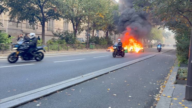 Student Protest - Paris Videograbs - Students are taking part in a blockade outside the Voltaire High School in Paris’s 11th arrondissement on October 1, 2026. As part of a wave of protests that began last week in the Paris region and has spread across the country, high school students have blocked access to their schools to protest overcrowded classrooms, a shortage of teachers, and overly demanding school schedules. Photo by CLPRESS ABACAPRESS.COM Paris France  Copyright: xCLPRESS ABACAx