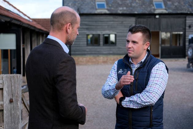 Britain s Prince William on a visit examining the role of regenerative farming in climate resilience, in Hereford Britain s Prince William meets Harry Davies, the incoming tenant of the Duchy of Cornwall s first regenerative Farm Business Tenancy, during a visit to examine the role of regenerative farming in climate resilience in Hereford, Britain, October 1, 2026., Credit:Mathieu Willcocks PA ROTA - B68 Avalon UNITED KINGDOM, Hereford  Copyright: xMathieuxWillcocksx xPAxROTAx-xB68x xAvalonx 1139840876