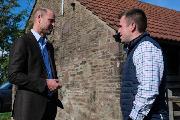 Britain s Prince William on a visit examining the role of regenerative farming in climate resilience, in Hereford Britain s Prince William meets Harry Davies, the incoming tenant of the Duchy of Cornwall s first regenerative Farm Business Tenancy, during a visit to examine the role of regenerative farming in climate resilience in Hereford, Britain, October 1, 2026., Credit:Mathieu Willcocks PA ROTA - B68 Avalon UNITED KINGDOM, Hereford  Copyright: xMathieuxWillcocksx xPAxROTAx-xB68x xAvalonx 1139840889
