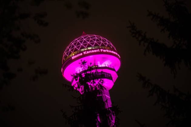 Ankara s Atakule Tower illuminated in purple for Breast Cancer Awareness Month ANKARA, TURKIYE - OCTOBER 1: Ankara s landmark Atakule Tower is illuminated in purple lights to raise awareness for Breast Cancer Awareness Month, organized annually from October 1 to 31 led by the Turkish General Directorate of Public Health, in Ankara, Turkiye on October 1, 2026. Akin Celiktas Anadolu Ankara Turkey. Editorial use only. Please get in touch for any other usage. Copyright: x2026xAnadoluxAkinxCeliktasx