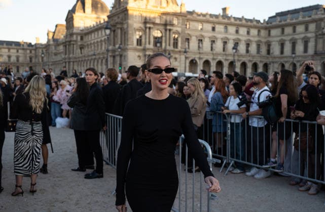 RECORD DATE NOT STATED IPA89188035 - Chiara Ferragni Paris, France, October 1, 2026. Chiara Ferragni arrives at the Schiaparelli Spring Summer 2027 fashion show at the Carrousel du Louvre during Paris Fashion Week.  Copyright: xx xx IPA89188035