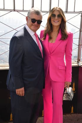 NEW YORK, NY- OCTOBER 1: William P. Lauder and Elizabeth Hurley light the Empire State Building to Honor The EstÃ e Lauder Companies™ Breast Cancer Campaign and Breast Cancer Awareness Month on October 1, 2026 in New York City. Copyright: xmpi099 MediaPunchx