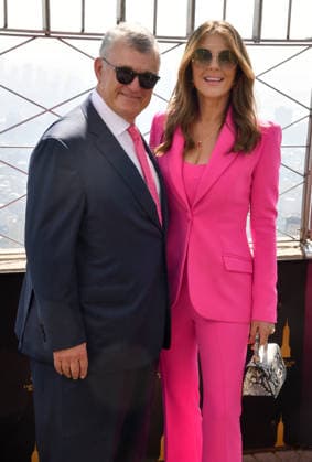 NEW YORK, NY- OCTOBER 1: William P. Lauder and Elizabeth Hurley light the Empire State Building to Honor The EstÃ e Lauder Companies™ Breast Cancer Campaign and Breast Cancer Awareness Month on October 1, 2026 in New York City. Copyright: xmpi099 MediaPunchx