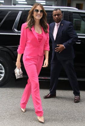 NEW YORK, NY- OCTOBER 1: Elizabeth Hurley seen at Good Day NY on October 01, 2026 in New York City. Copyright: xRWx