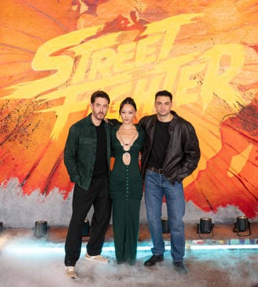 Andrew Koji, Callina Liang and Noah Centineo attends Street Fighter Photocall at Leake Street, Waterloo in London, England. UK. Thursday 1st October 2026. Copyright: xJamesxWarrenx FP_Street_Fighter_Photocall_027