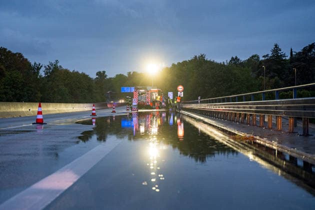 Traffic Accident on a Flooded Roadway; One Person Rescued from Ve