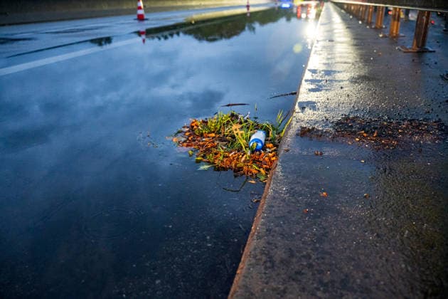 Traffic Accident on a Flooded Roadway; One Person Rescued from Ve