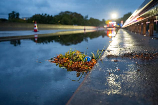 Traffic Accident on a Flooded Roadway; One Person Rescued from Ve