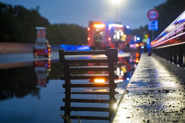 Traffic Accident on a Flooded Roadway; One Person Rescued from Ve