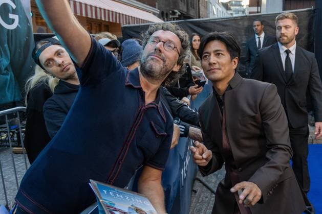 October 1, 2026, London, United Kingdom: Genden Phuntsok takes a selfie at the Gala Screening of TENZING at Curzon Mayfair, London.Cast and Guests attend the red carpet for the London Gala Screening of TENZING at Curzon Mayfair London United Kingdom - ZUMAs197 20261001_aaa_s197_293 Copyright: xPhilxLewisx