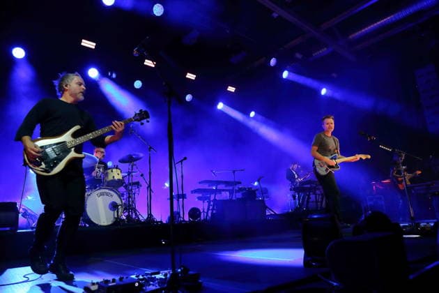Nick Harmer, Jason McGerr, Zac Rae, Ben Gibbard, and Dave Depper (from left to right), members of the band Death Cab for Cutie, at a concert at the Columbiahalle in Berlin on October 1, 2026. Death Cab for Cutie Concert Berlin