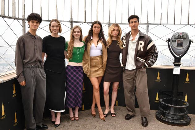 NEW YORK, NY- OCTOBER 1: Arthur Conti, Samantha Sloyan, Summer H. Howell, Amber Midthunder, Alison Thornton and Joel Oulette pictured during a visit to he Empire State Building Ahead of the Release of Mike Flannigan s Carrie on October 1, 2026 in New York City. Copyright: xmpi099 MediaPunchx