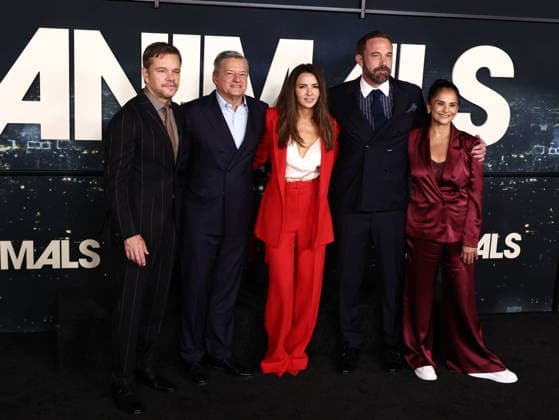 World Premiere Of Netflix s Animals Matt Damon, Ted Sarandos, Luciana Barroso, Ben Affleck and Bela Bajaria at the World Premiere Of Netflix s Animals held at Westwood Village Theater on October 1, 2026 in Westwood, Los Angeles, California, United States. Westwood California United States Copyright: xXavierxCollin ImagexPressxAgencyx