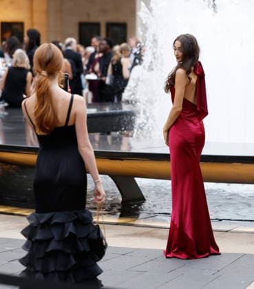 Guests take photos at the fountain at the New York City Ballet 2026 Fall Fashion Gala at David H. Koch Theater, Lincoln Center on Thursday, October 1, 2026 in New York City.  NYP20261001124 JOHNxANGELILLO