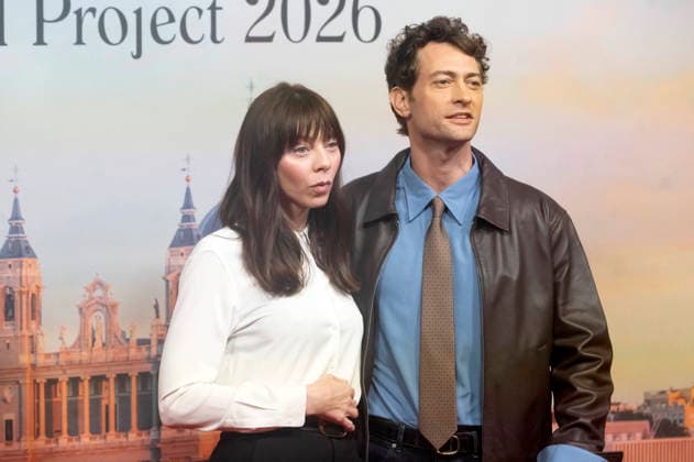 Woody Allen and Peter Vives at the official reception marking the start of filming for the Woody Allen Fall Project 2026 at the Teatros del Canal in Madrid, October 1, 2026 Foto:xDyDxFotografosx xFuturexImagex woody_6025