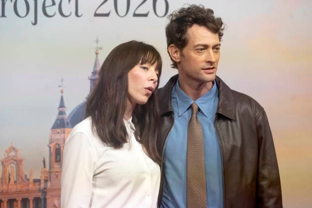 Woody Allen and Peter Vives at the official reception marking the start of filming for the Woody Allen Fall Project 2026 at the Teatros del Canal in Madrid, October 1, 2026 Foto:xDyDxFotografosx xFuturexImagex woody_6026