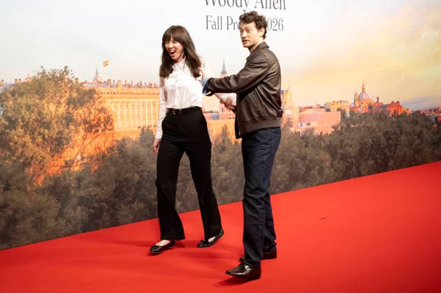Woody Allen and Peter Vives at the official reception marking the start of filming for the Woody Allen Fall Project 2026 at the Teatros del Canal in Madrid, October 1, 2026 Foto:xDyDxFotografosx xFuturexImagex woody_6032