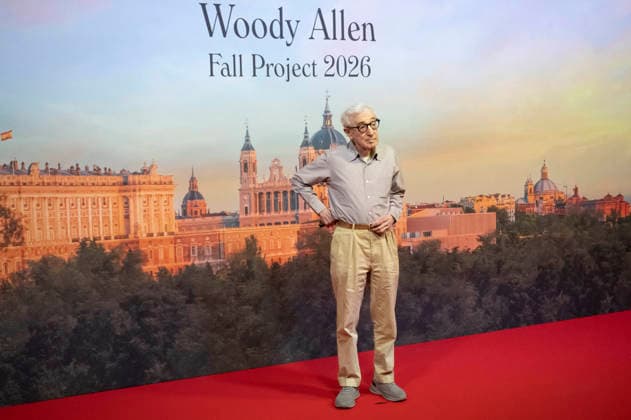 Woody Allen at the official reception marking the start of filming for the Woody Allen Fall Project 2026 at the Teatros del Canal in Madrid, October 1, 2026 Foto:xDyDxFotografosx xFuturexImagex woody_6033