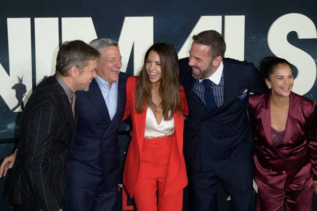 Animals Premiere - Los Angeles, USA LOS ANGELES, USA. October 01, 2026: Matt Damon, Ted Sarandos, Luciana Damon, Ben Affleck & Bela Bajaria at the premiere for Animals at Directors Village. Los Angeles CA USA  Copyright: xPaulxSmith Featureflashx