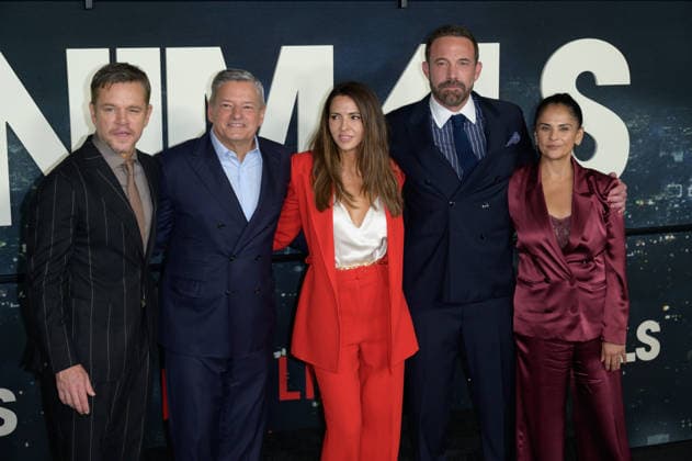 Animals Premiere - Los Angeles, USA LOS ANGELES, USA. October 01, 2026: Matt Damon, Ted Sarandos, Luciana Damon, Ben Affleck & Bela Bajaria at the premiere for Animals at Directors Village. Los Angeles CA USA  Copyright: xPaulxSmith Featureflashx