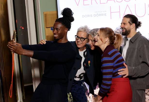 Eugene Boateng, director and screenwriter Doris Dörrie, Angela Winkler, Laura Tonke, Josef Ellers, Germany, Berlin, Special Screening in Berlin of *Mrs. Winkler Leaves the House*