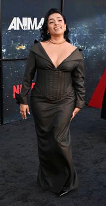 Cast member Adriana Paz attends the premiere of Netflix s political and psychological thriller Animals at the Westwood Village Theater in Los Angeles on Thursday, October 1, 2026. Storyline: Desperate to pay their son s ransom, a mayoral candidate and his wife resort to extreme measures, revealing dark secrets they never intended to bring to light. LAP2026100105 JIMxRUYMEN